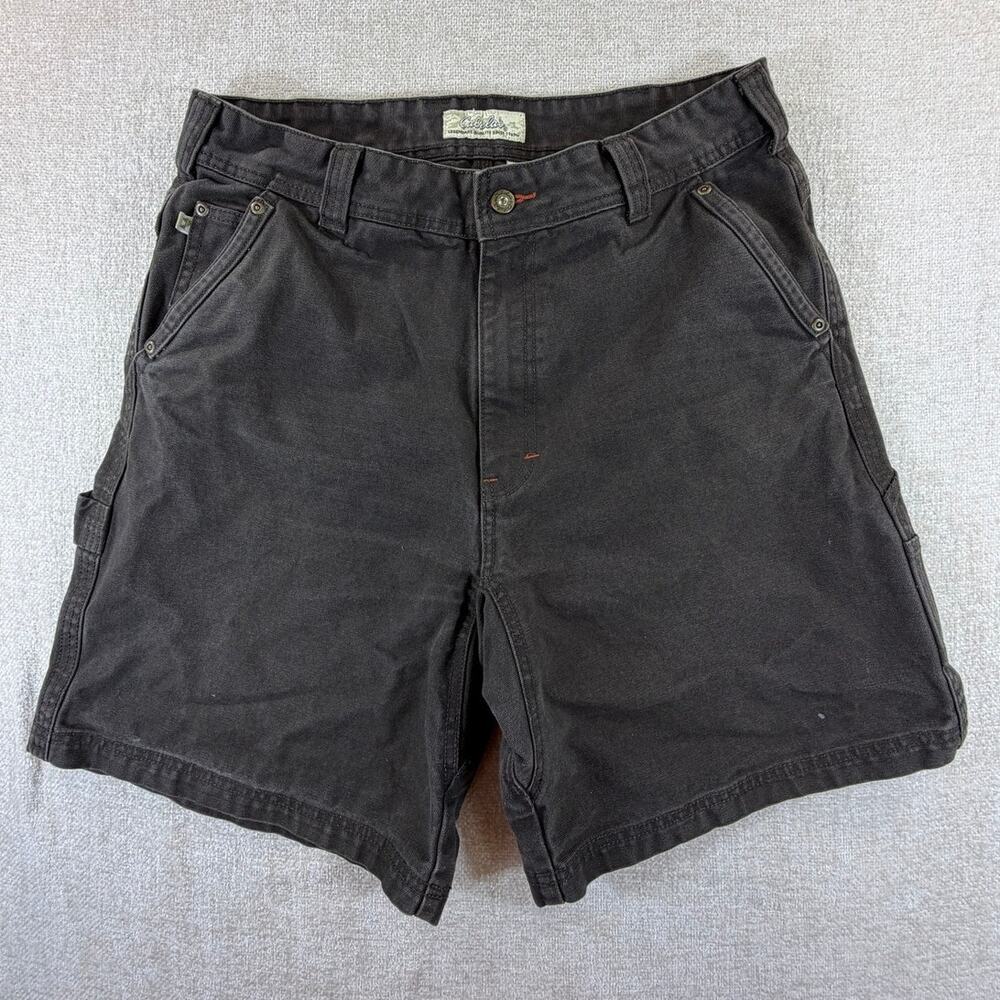 Cabela's Men's 36 Brown Canvas Carpenter Workwear Utility Casual Shorts Denim